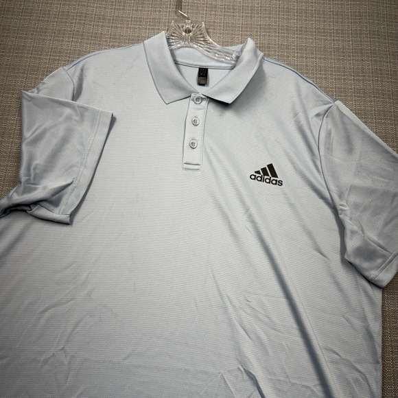 adidas Other - Adidas Polo Shirt Mens XL Blue Solid Golf Performance Lightweight Short Sleeve